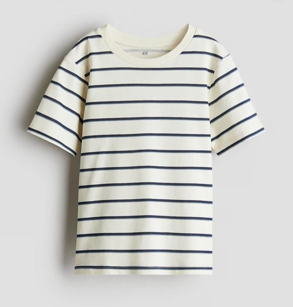 Футболка детская H&M 110-116 см Белый/Синий (944)