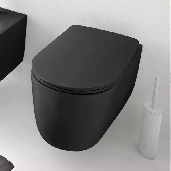 Унитаз подвесной Kerasan Nolita 5315 31 безобедочный с турбозмывом Noise Clean Черный матовый (35278174) Унитаз подвесной Kerasan Nolita 5315 31 безобедочный с турбозмывом Noise Clean Черный матовый (35278174)