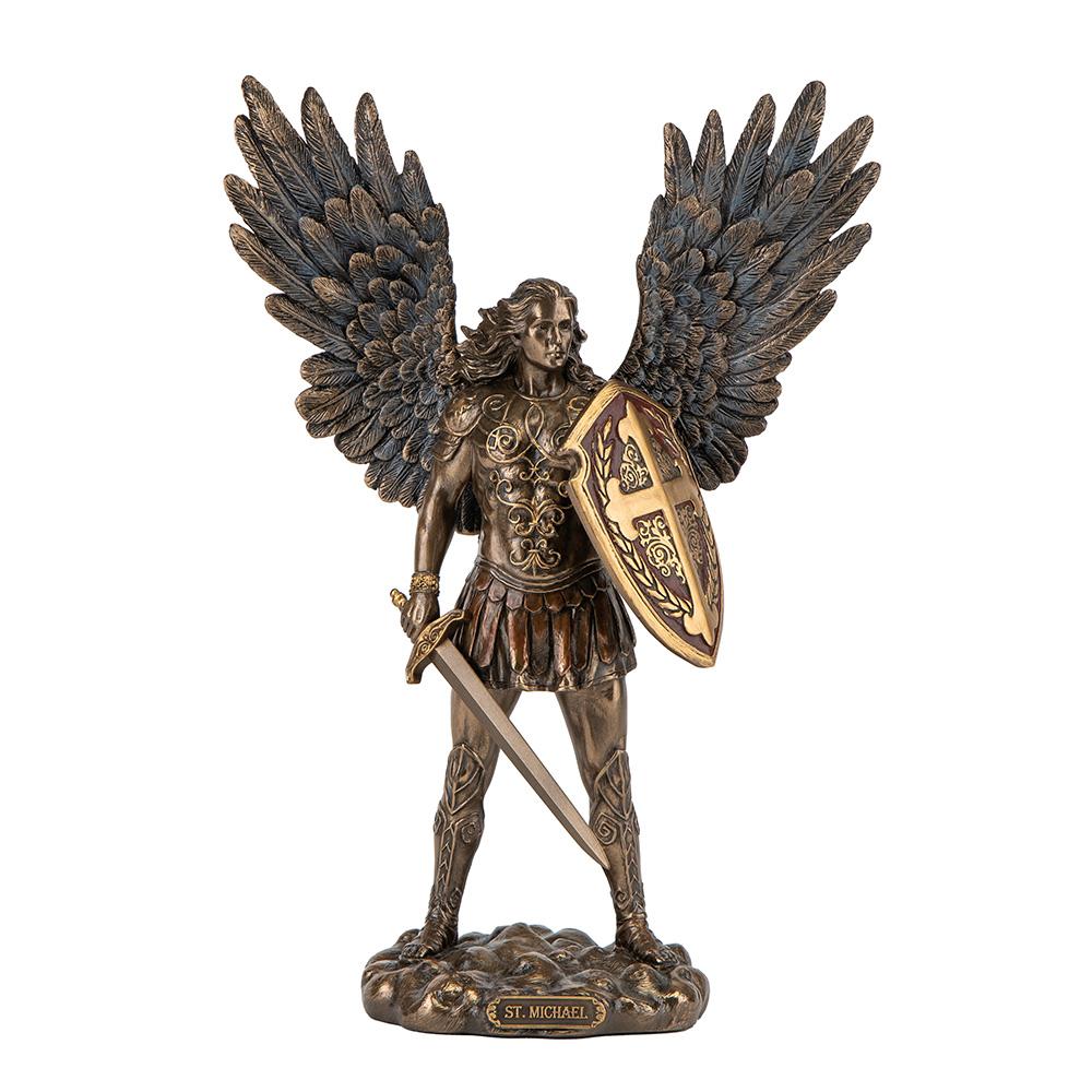 Статуэтка декоративная Архангел Михаил из полистоуна 28 см Бронзовый (100-81-77586А4)