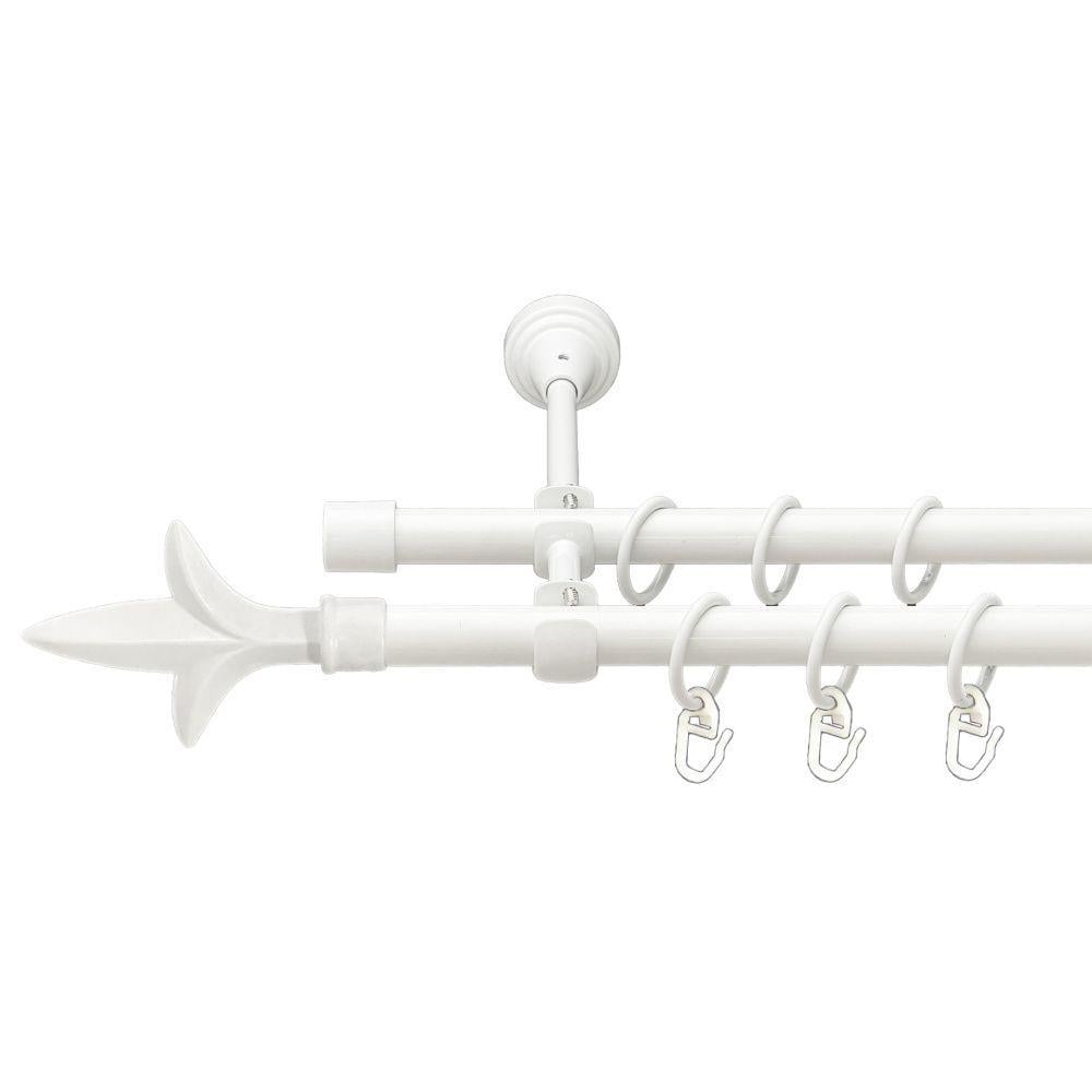 Карниз для штор Orvit Лилия двухрядный гладкий 16/16 мм 160 см Белый (00-00021383)