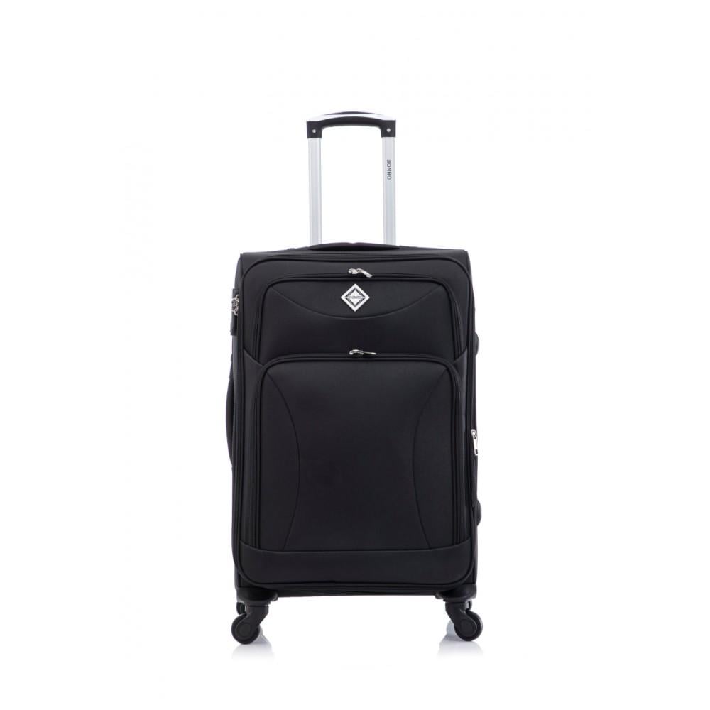 Чемодан Bonro Tourist средний на 4 колесах Черный (10132300) - фото 2 Чемодан Bonro Tourist средний на 4 колесах Черный (10132300) - фото 2