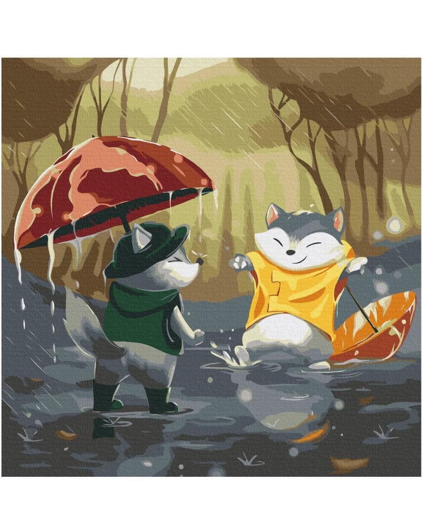 Картина за номерами Brushme Веселощі під дощем 40x40 см (SBS015) Картина за номерами Brushme Веселощі під дощем 40x40 см (SBS015)