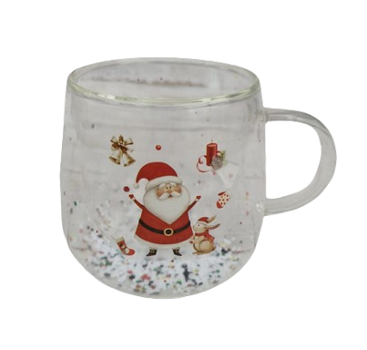Чашка новорічна Olens 8030-302 Новорічна дивина з подвійним дном 300 мл Прозорий (2786943051)