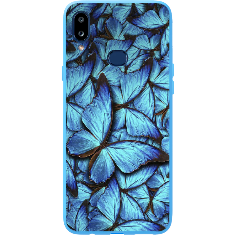 Чехол Boxface Samsung A107 Galaxy A10s лазурные бабочки Голубой силикон (37944-up1550-41588)