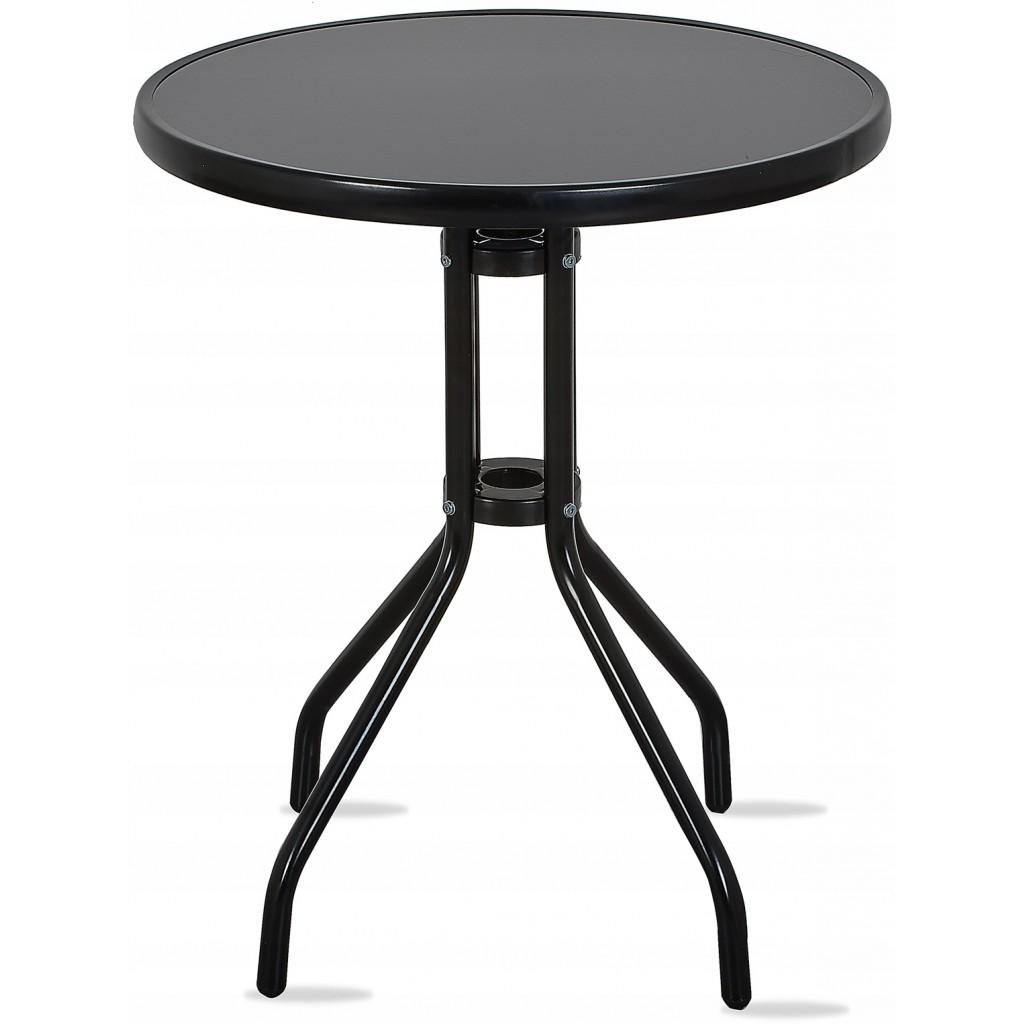 Стіл скляний садовий Bonro B-6002 Чорний (4240050812)