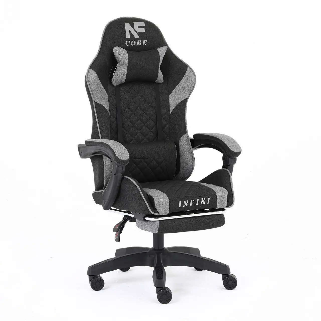 Кресло компьютерное обшито тканью INFINI NF Черно-серый (2953) Кресло компьютерное обшито тканью INFINI NF Черно-серый (2953)