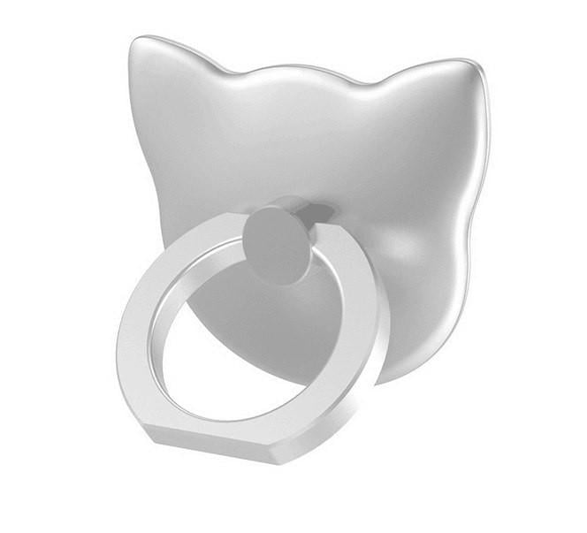 Кільце-тримач Cartoon Сat для телефону Сріблястий