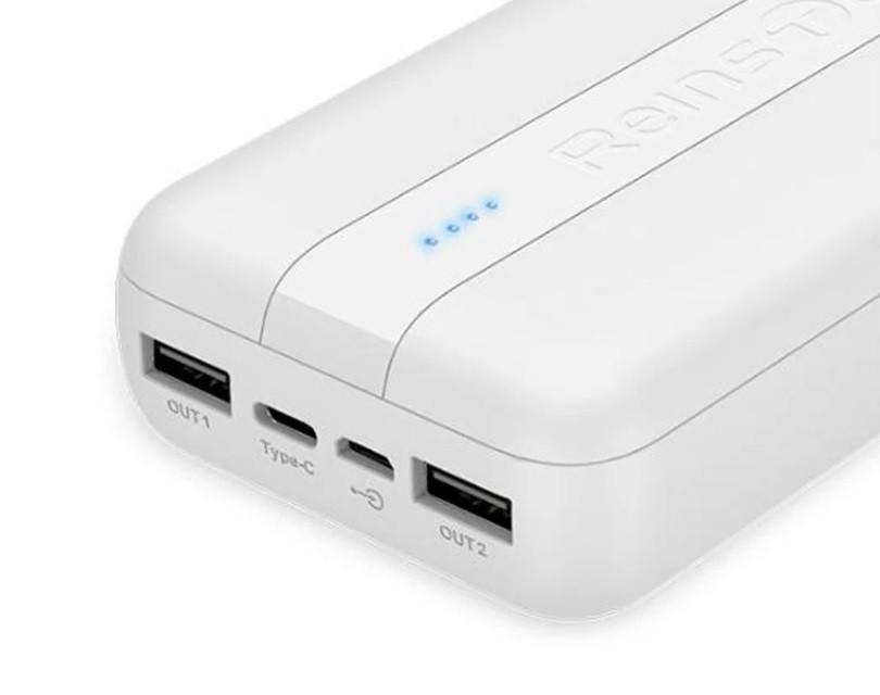 Повербанк Reinston EPB028 USB-C 2 XUSB 20000 mAh Білий - фото 3