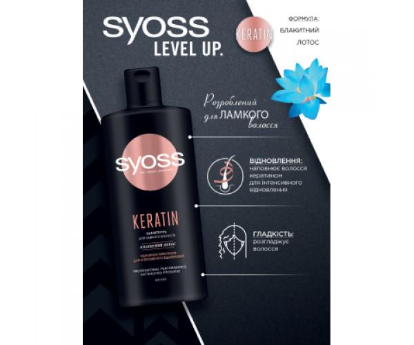 Шампунь Syoss Keratin с голубой лотосом для ломких волос 440 мл (9000101277050) - фото 2