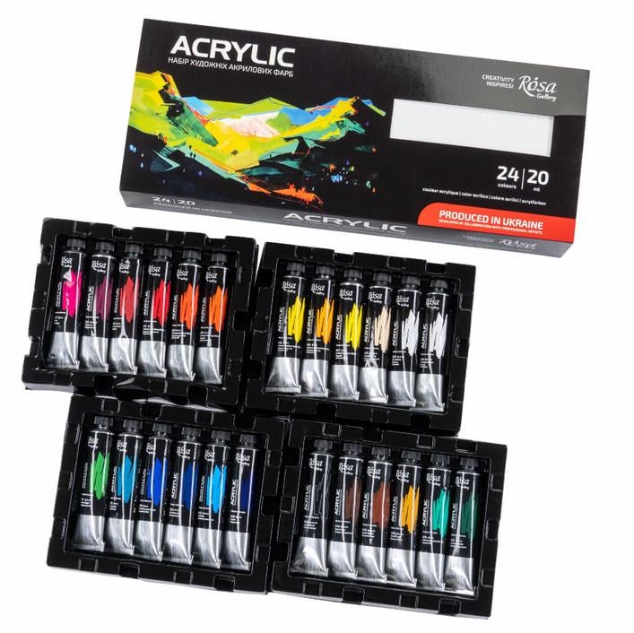 Набір акрилових фарб ROSA Gallery 24 кольорів по 20 мл - фото 2