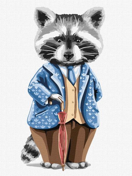 Картина по номерам Идейка Усатый джентльмен 30х40 см в термопакете (КНО6013-mt)