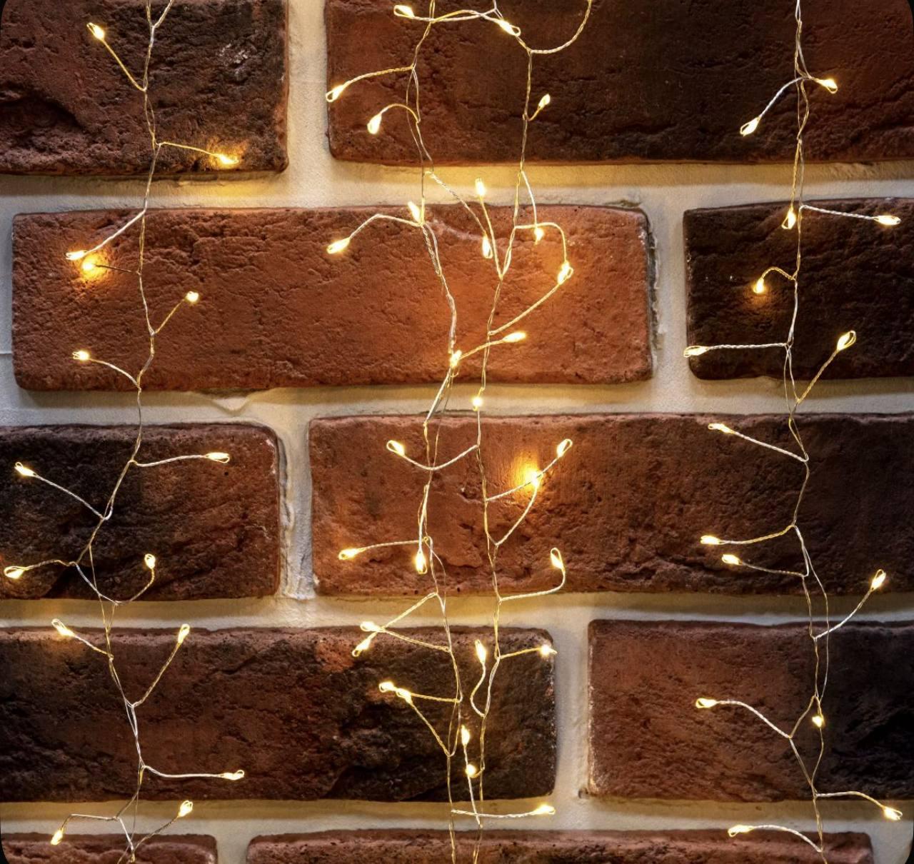 Гірлянда світодіодна Роса хвойна лапа/мішура/павутиння 3 на 3 м 750 ламп від USB 8 режимів пульт керування теплий білий (28673644) - фото 7