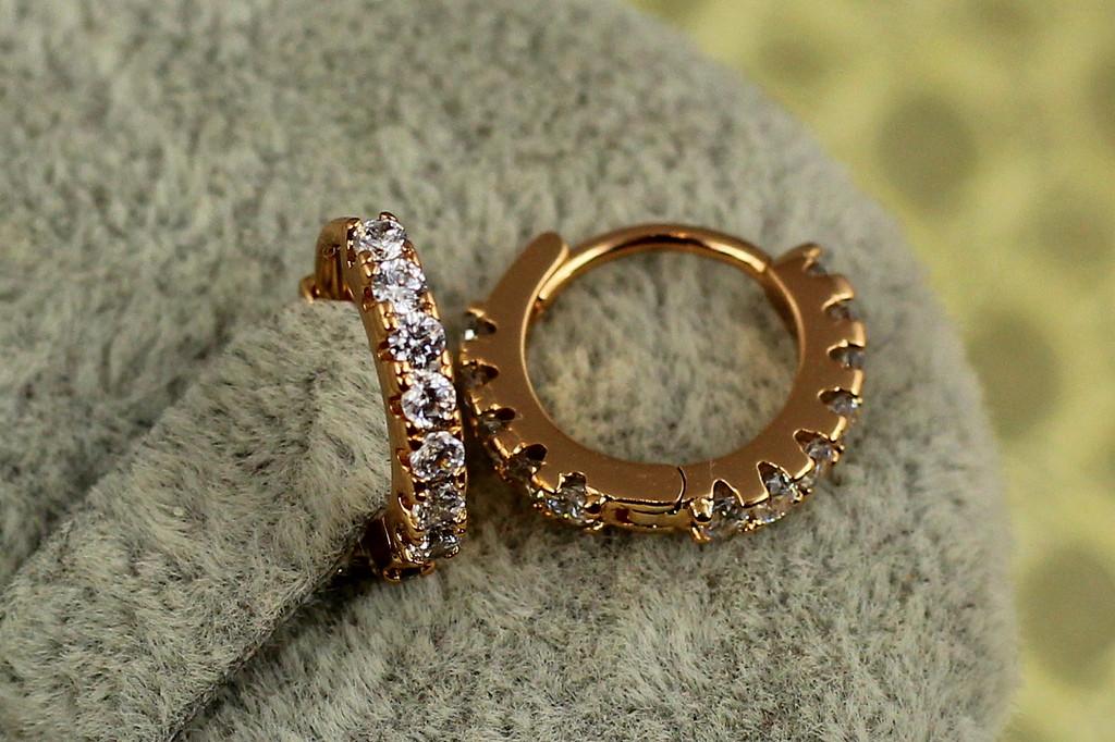 Серьги Xuping Jewelry дорожка из камней 1,2 см Золотистый (1979159556)