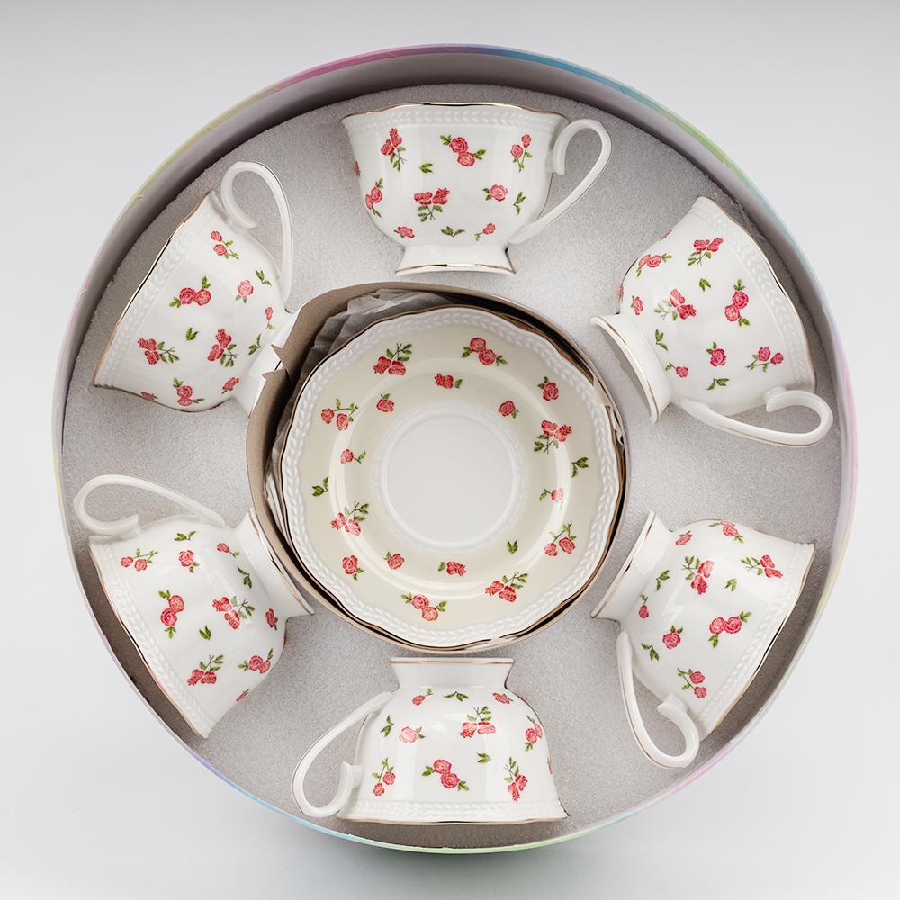 Набор чашек с блюдцами роз 230 мл на 6 персон (90910)