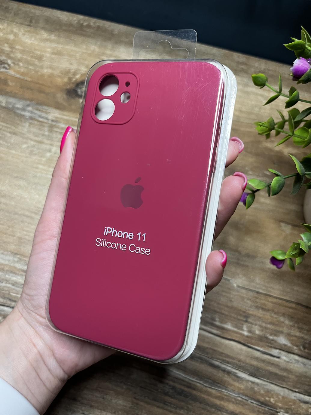 Чохол накладка на iPhone (Айфон) 11 квадратні борти silicone case full camera на apple - фото 1