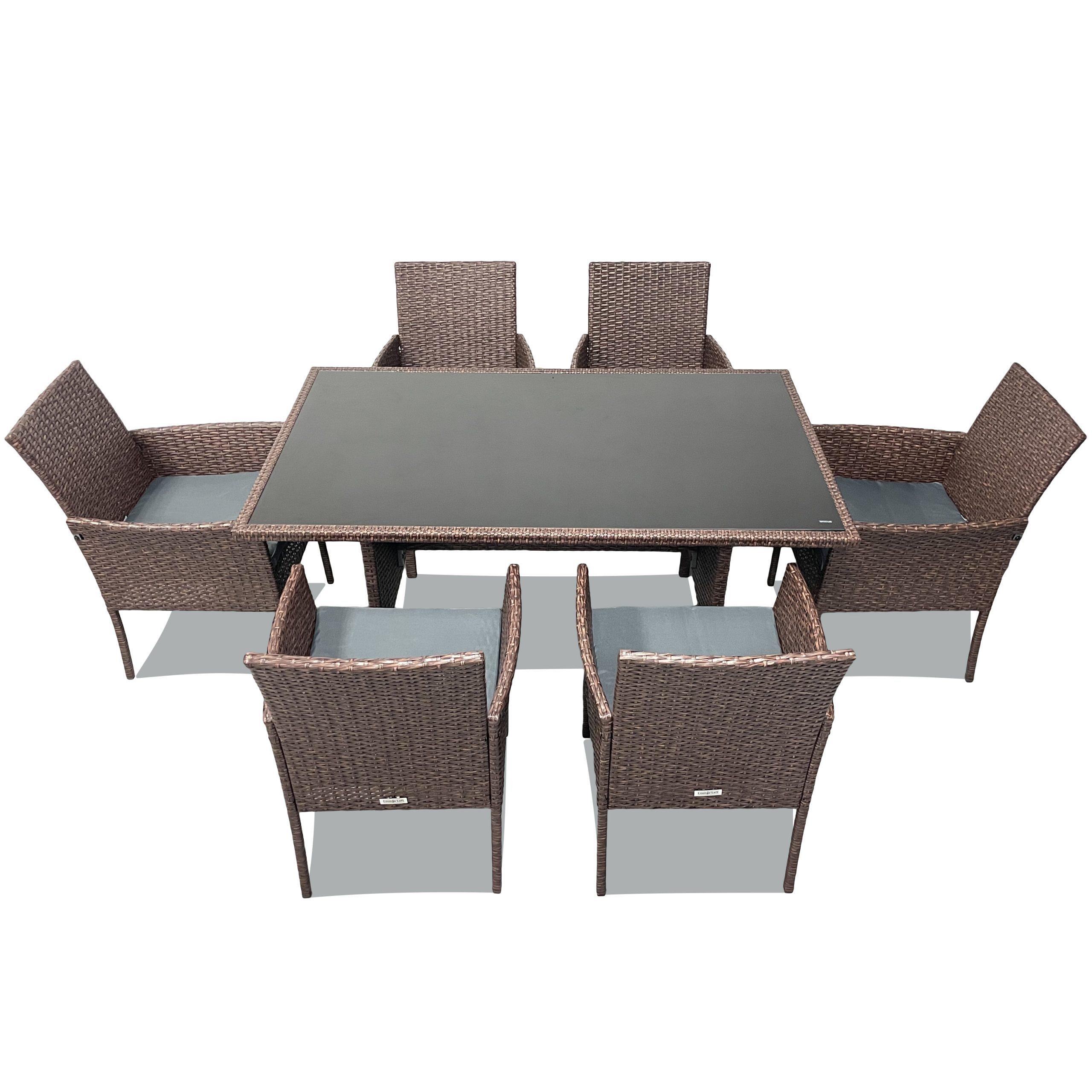 Комплект садовой мебели из ротанга Loft Lounge Big Family 6 Темно-коричневый (203 Brown)