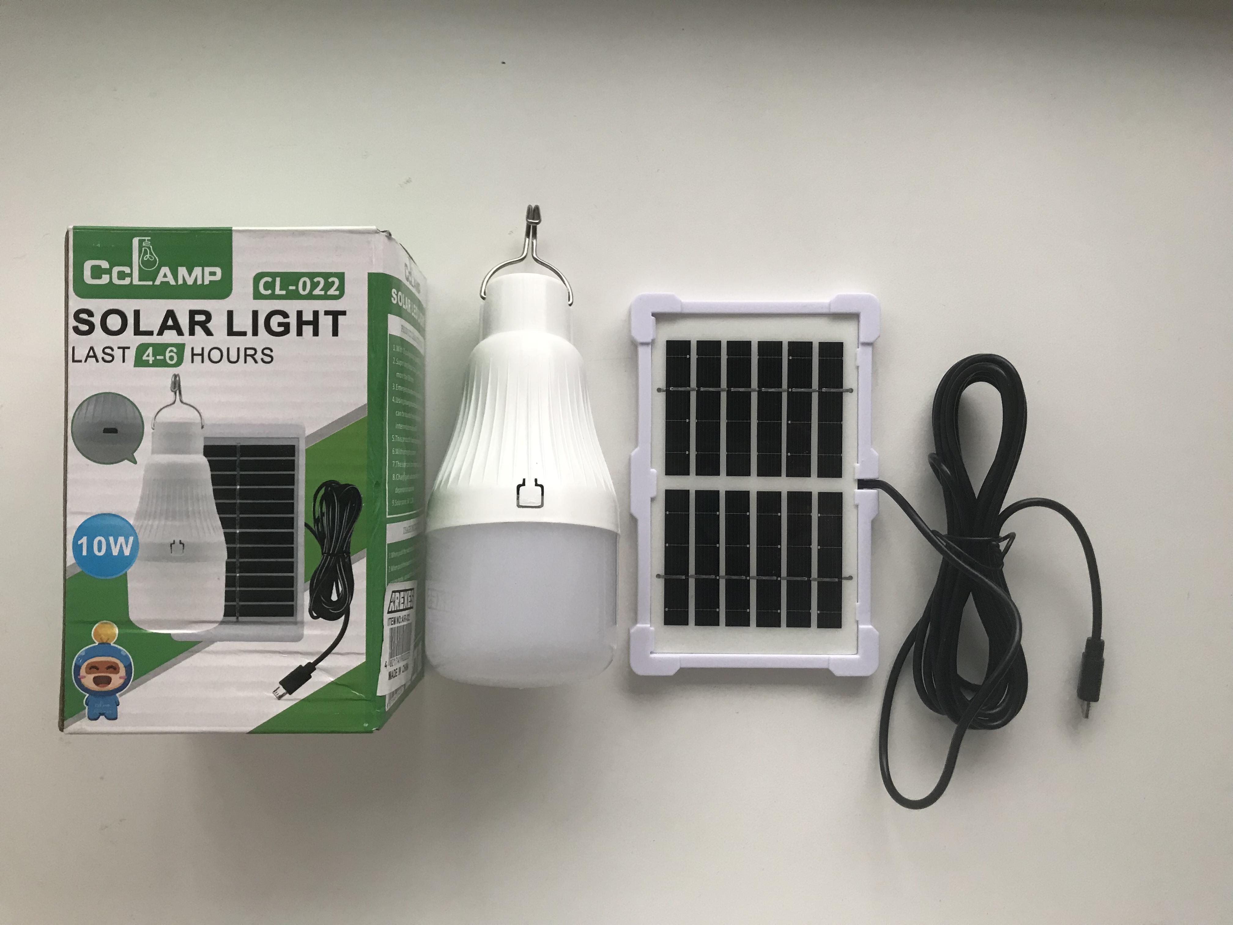 Лампа аккумуляторная LED 10W Е27 с солнечной панелью Белый свет Лампа аккумуляторная LED 10W Е27 с солнечной панелью Белый свет