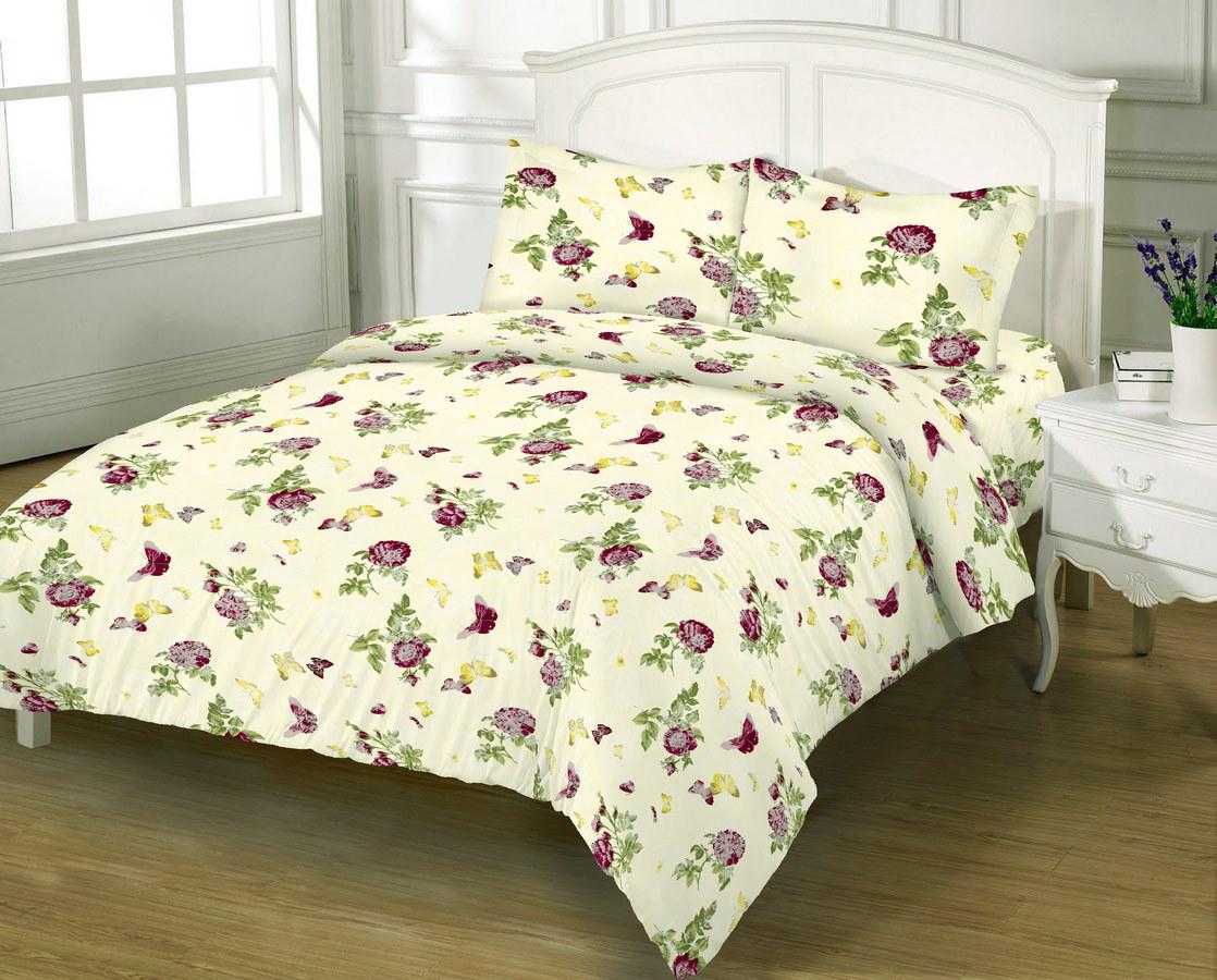 Комплект постельного белья Zastelli 2649 Украшение бязь Gold USA евро 200х220 Молочный