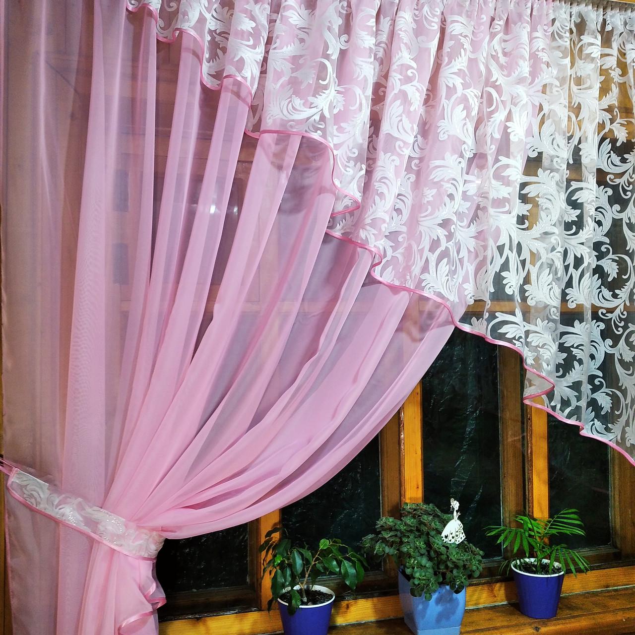 Шторы Анжелика вензель левая Розовый (1173408119) - фото 3 Шторы Анжелика вензель левая Розовый (1173408119) - фото 3