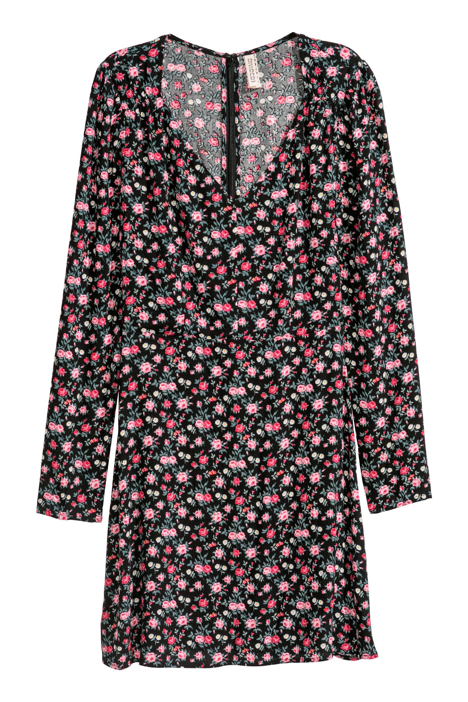 Платье H&M Цветы р. 34 Черный (1402579467)