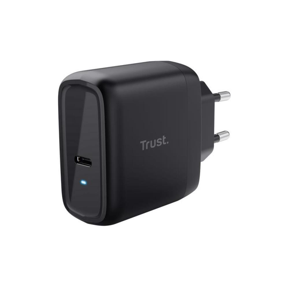 Зарядное устройство сетевое Trust Maxo 65 Вт USB-C с кабелем Черный (24817) - фото 1