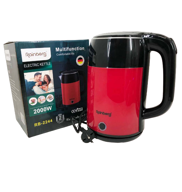 Электрочайник дисковый Rainberg RB-2244 2 л Черно-красный (14074144) - фото 5