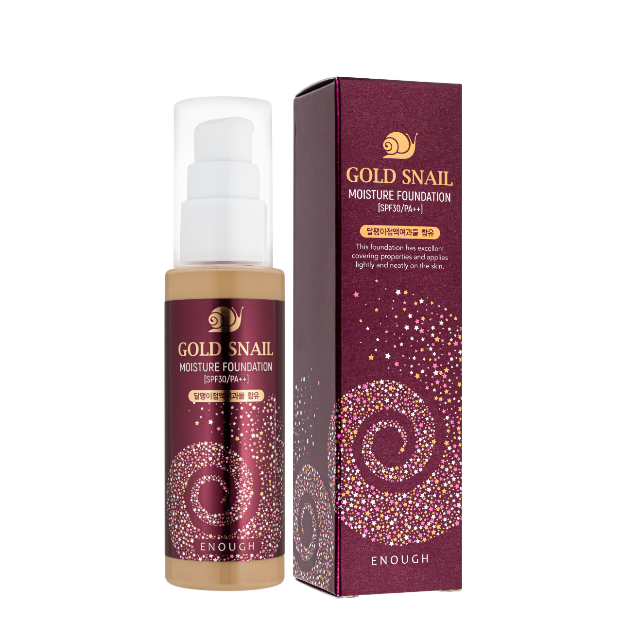 Тональная основа для лица Увлажняющая Enough Gold Snail SPF 30 № 21 с муцином улитка 100 мл Бежевый (23938290)