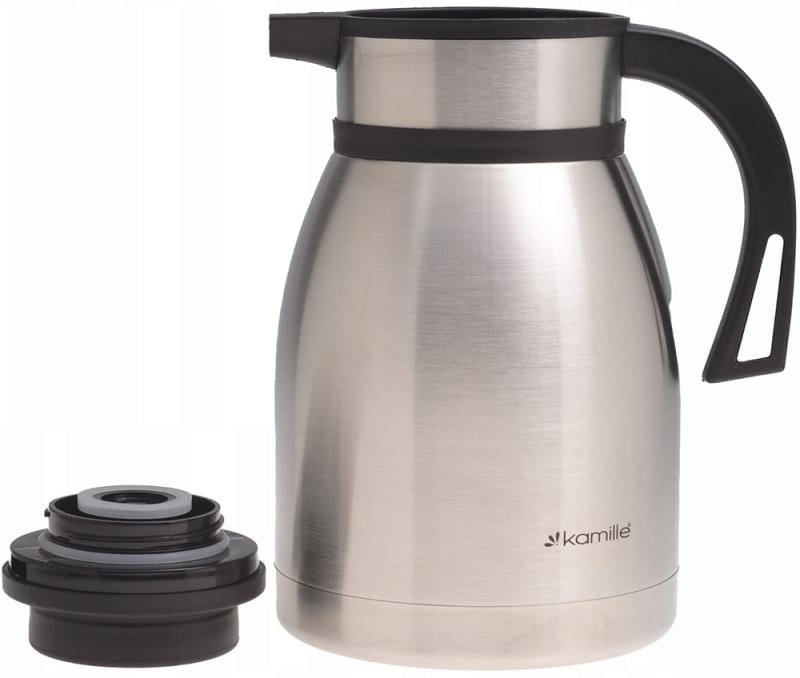 Термос-кувшин Kamille Конференция Silver с вакуумной стальной колбой 1500 мл - фото 2