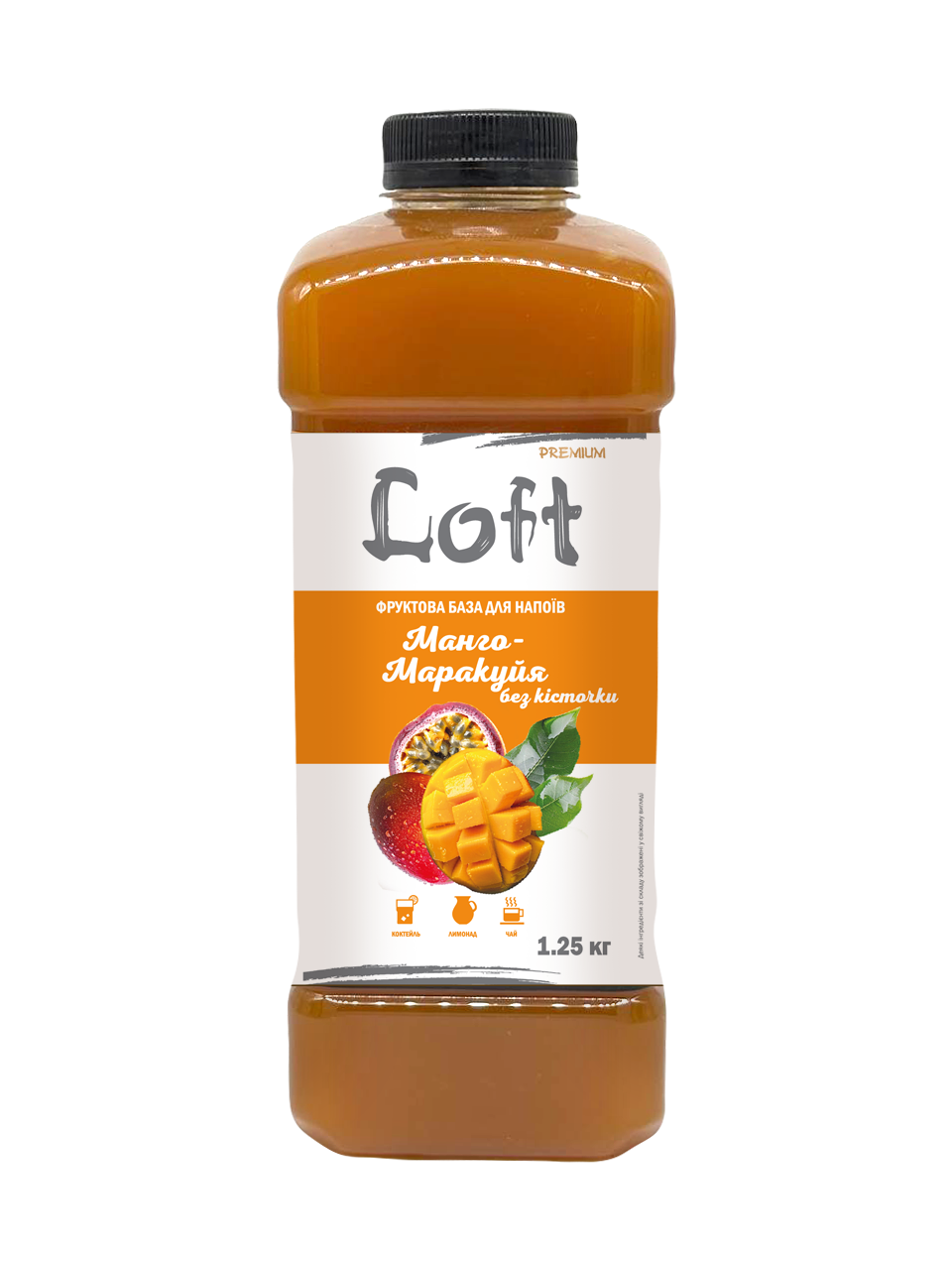 База фруктовая для напитков Loft Манго/Маракуйя без косточки 1250 г (30068164)
