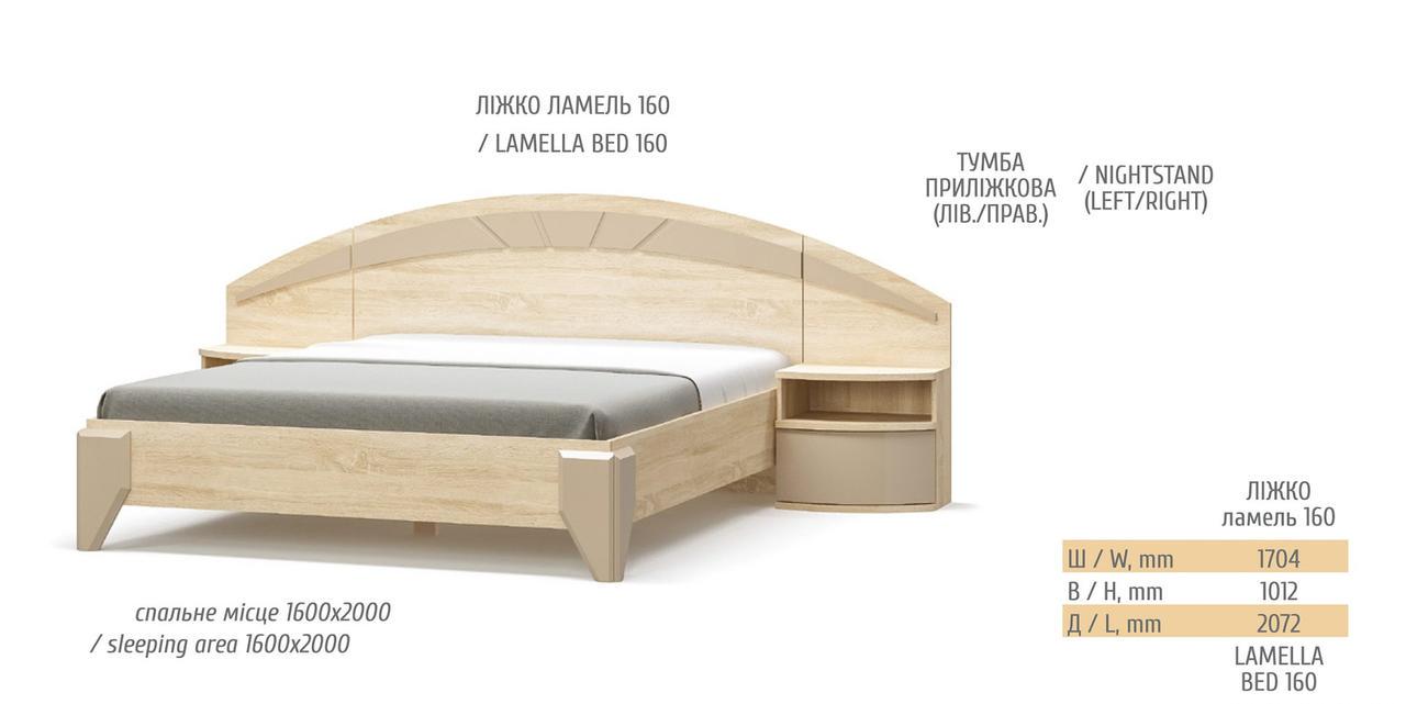Ліжко Меблі Сервіс Аляска 160х200 см Дуб апріл/Мусонне дерево (08327-02) - фото 3
