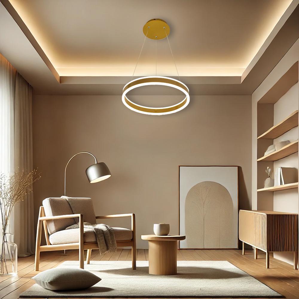 Люстра-смарт світлодіодна підвісна ESLLSE STELLA R 64 Вт 400x1200 мм Золотий (141-10035-01) - фото 7 Люстра-смарт світлодіодна підвісна ESLLSE STELLA R 64 Вт 400x1200 мм Золотий (141-10035-01) - фото 7