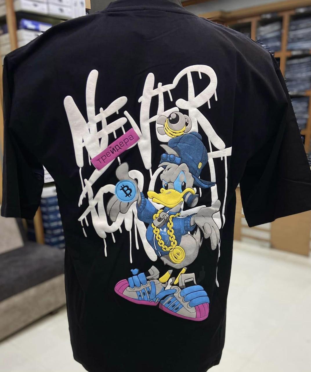 Футболка мужская с принтом Pin-000-452 повседневная XL Черный (2664093644)