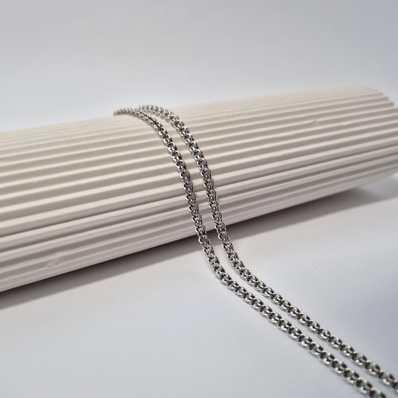 Цепочка бисмарк круглая 50 см серебро 925 пробы черненное 9,55 г (5006)