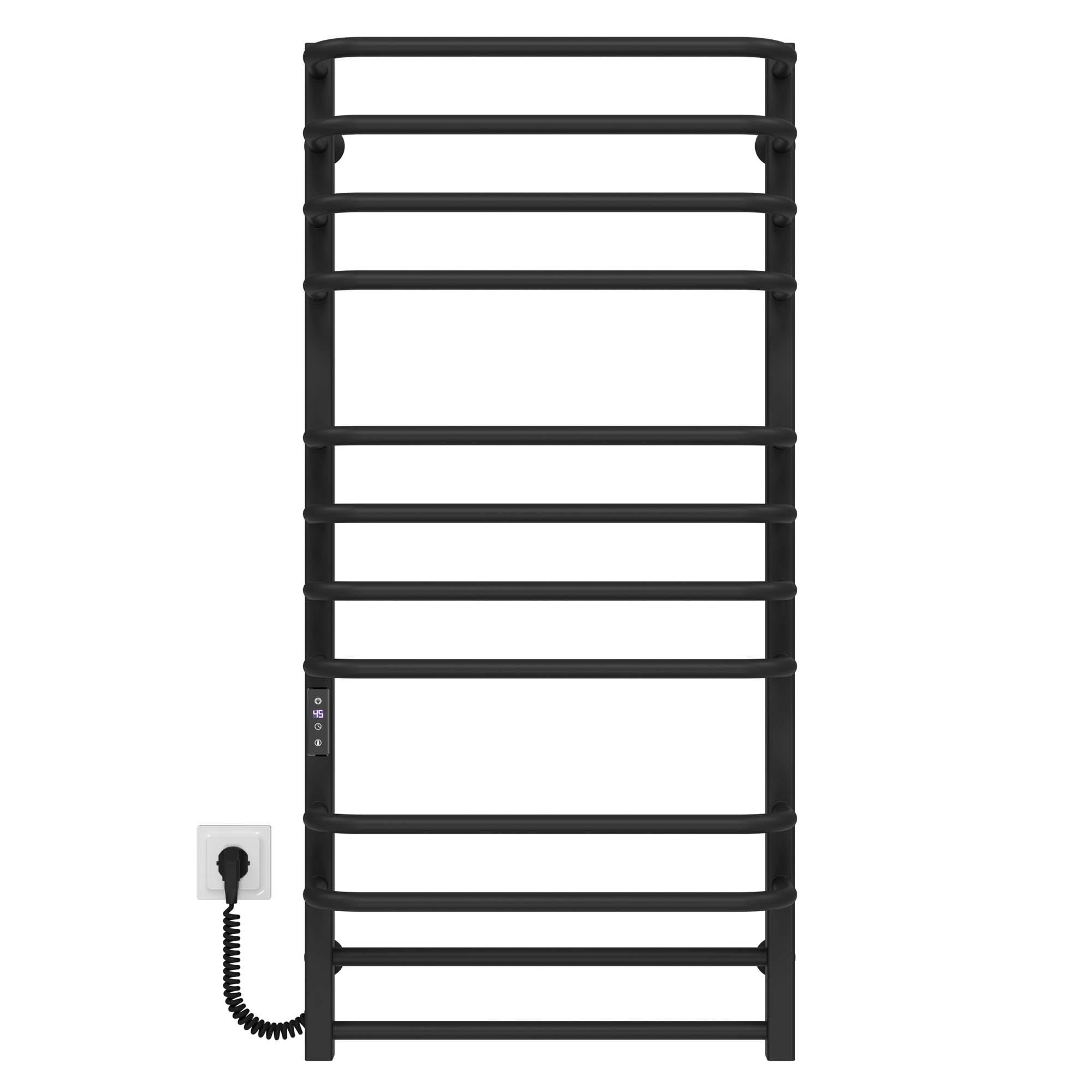 Полотенцесушитель электрический Deffi Lux П12 JD04 нержавеющая сталь 400х1100 мм Черный (A.LU.110.40.12.EBL2)