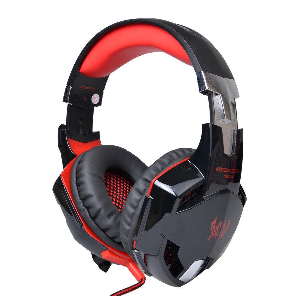 Геймерские наушники Kotion Each G2000 Pro Gaming с подсветкой Черный/Красный (336) - фото 3 Геймерские наушники Kotion Each G2000 Pro Gaming с подсветкой Черный/Красный (336) - фото 3