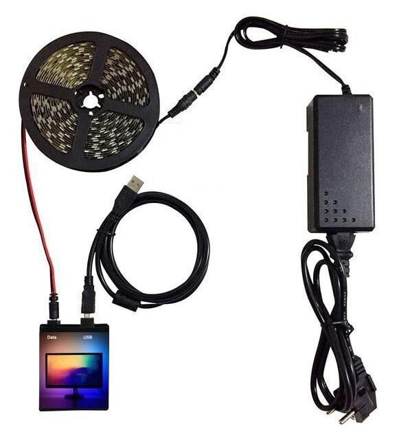 Підсвітка монітора LED динамічна Ambilight Prismatik Adalight Dream Ambibox для ПК та Android-TV 60 ламп/метр 4 м