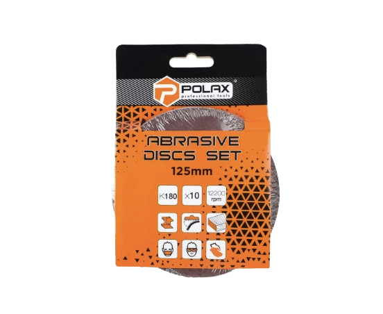 Шлифовальный круг Polax на самоклеющейся липучке для болгарки 125 мм зерно к180 10 шт. (27735044) - фото 2