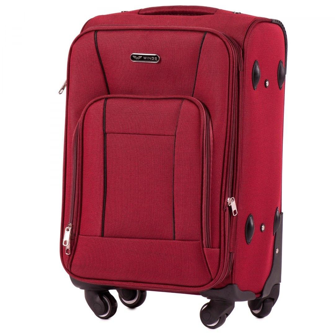 Чемодан ручная кладь Wings 1609 малый на 4 колесах 56х37х22 см Бордовый