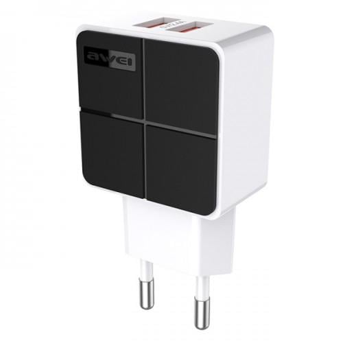 Зарядний пристрій мережевий Awei C-500 мережевий два порти USB-A 2.4A Чорний (28155108) Зарядний пристрій мережевий Awei C-500 мережевий два порти USB-A 2.4A Чорний (28155108)