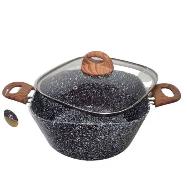 Котел-каструля Edenberg EB-3963 з кришкою та гранітним покриттям 7 л 28x12,7 см (EB-3963)