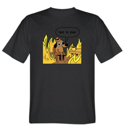 Футболка мужская This is fine L Черный (470412-2-47542-L)