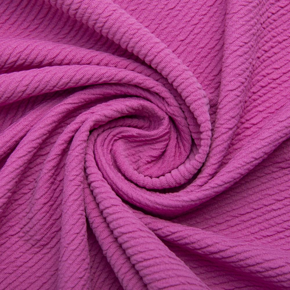 Ткань трикотаж жаккард Арнела темно рожевий