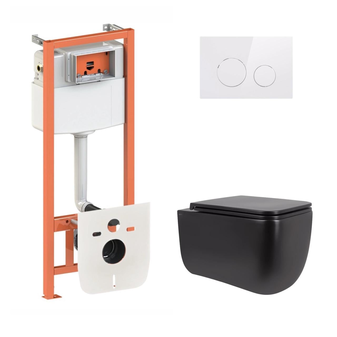 Готовое решение Qtap для ванной комнаты Подвесной унитаз Gemini Ultra Quiet 530х365х373 и комплект инсталляции Nest