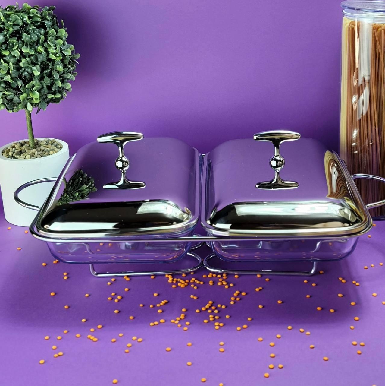 Марміт настільний Edenberg зі скляною ємністю з підігрівом на підставці 3,6 л (EB-1444) 2x1,8 л - фото 1 Марміт настільний Edenberg зі скляною ємністю з підігрівом на підставці 3,6 л (EB-1444) 2x1,8 л - фото 1