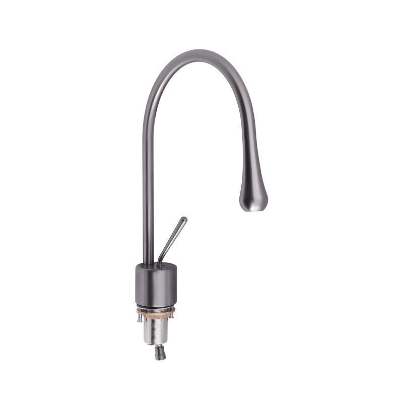 Змішувач для раковини Qtap Virgo з поворотним виливом QTVIR1066103K PVD Gunmetal Black Змішувач для раковини Qtap Virgo з поворотним виливом QTVIR1066103K PVD Gunmetal Black