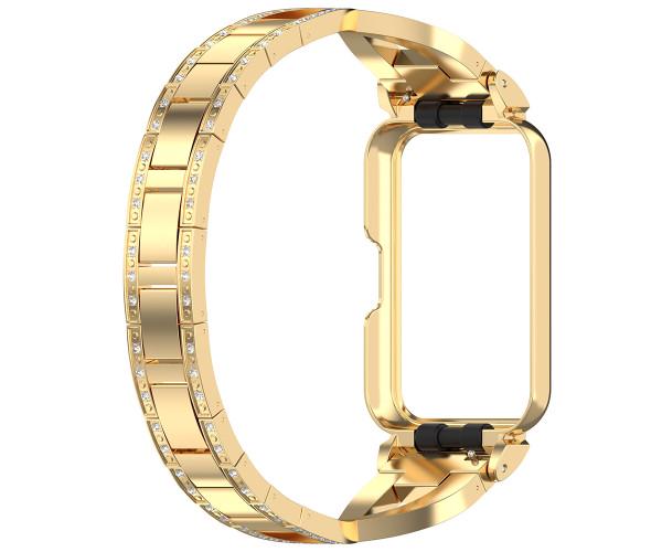 Ремешок металлический с чехлом Diamond Glamour для Samsung Galaxy Fit3 Золотой