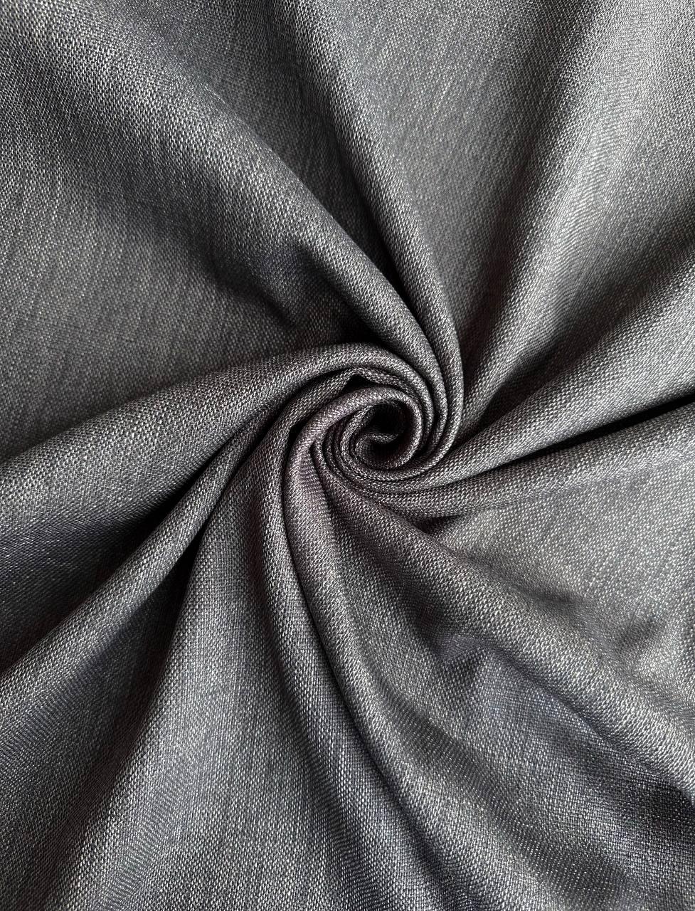 Штора однотонная льняная двусторонняя Olimpos на тесьме 6 см 250х270 см Темно-серый (12097654)