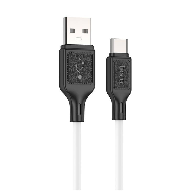 Кабель Hoco X90 USB для Type-C silicone charging data cable 3 A 1 м White/Black (568831)