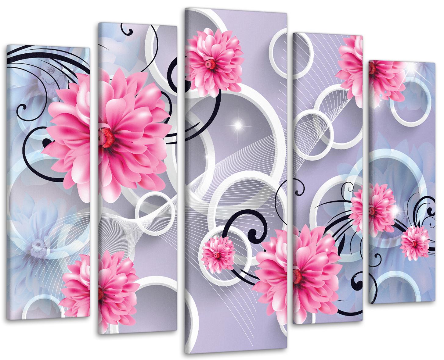 Картина модульна Рожеві квіти 115х170см (Art-415_5)