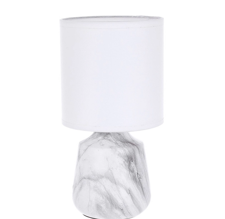 Лампа керамическая настольная 24 см Marble White (33482)